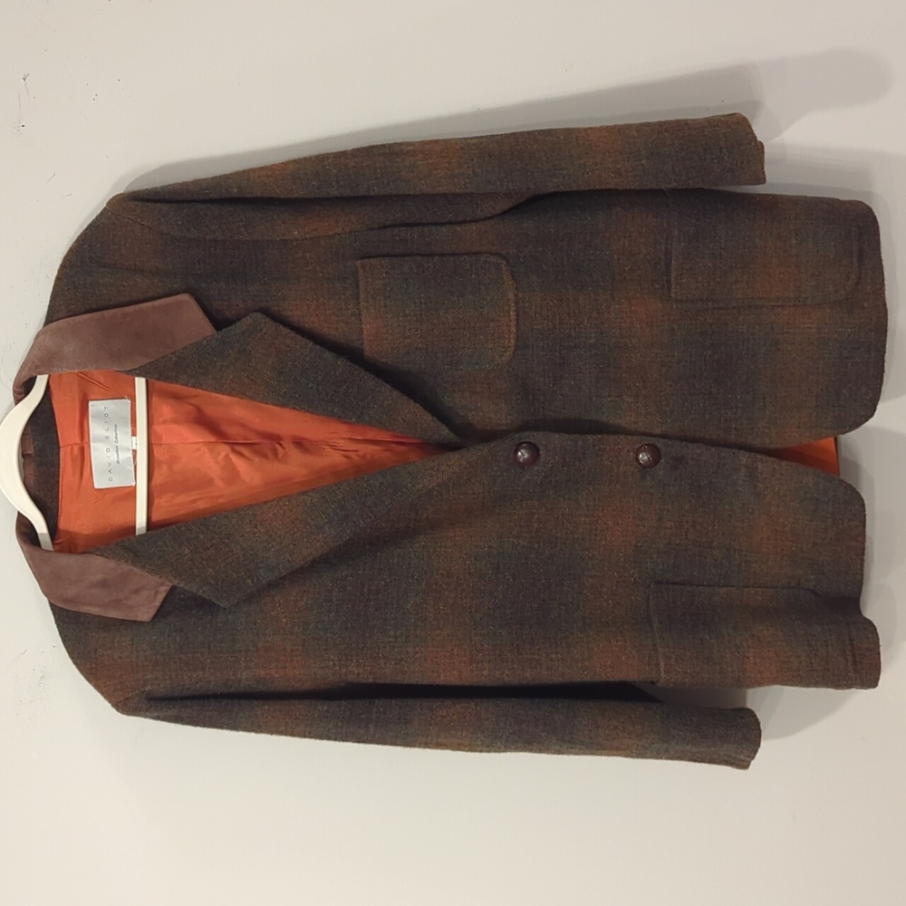Vintage Blazer Wool Mohair Made In USA Suede Collar‎